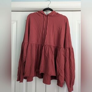 Aerie Red Peplum Hoodie